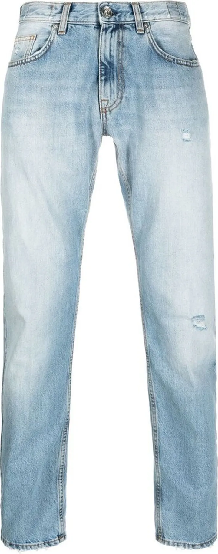 Faded-Effect Cropped Jeans