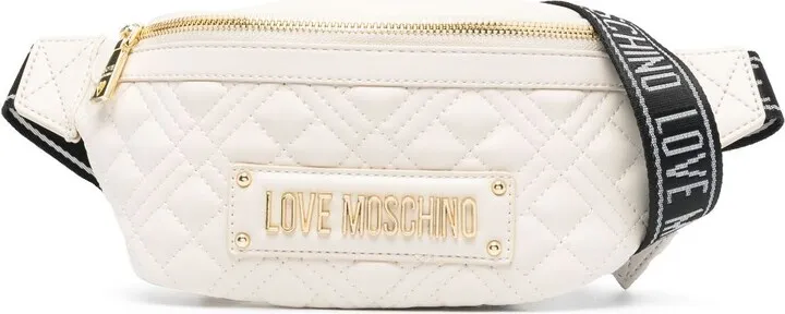 Logo-Plaque Quilted Belt Bag