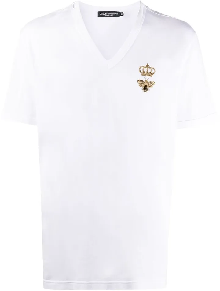 crown bee V-neck T-shirt