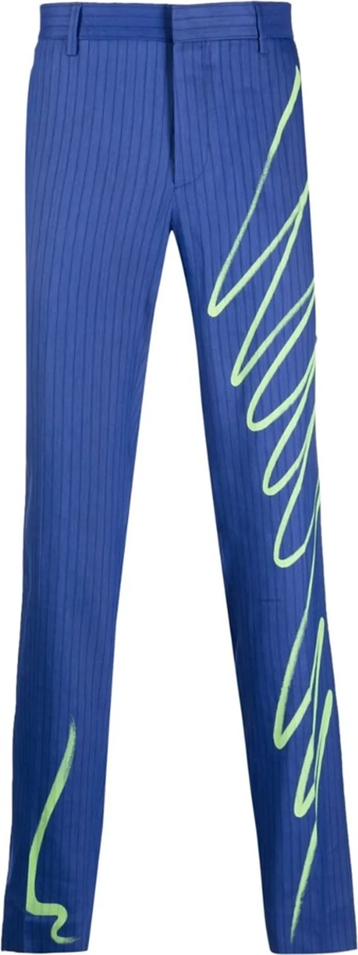 Illustration-Print Straight-Leg Trousers