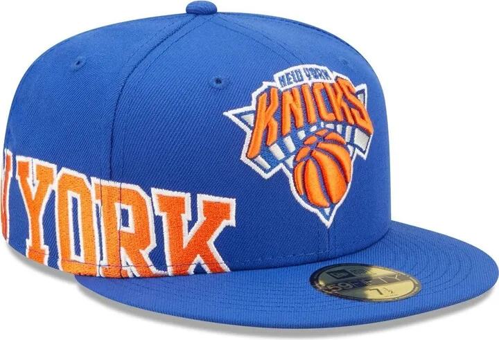 Men's New Era Blue New York Knicks Side Split 59FIFTY Fitted Hat