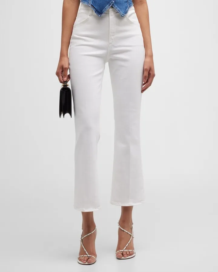 Cropped Denim Flare Pants