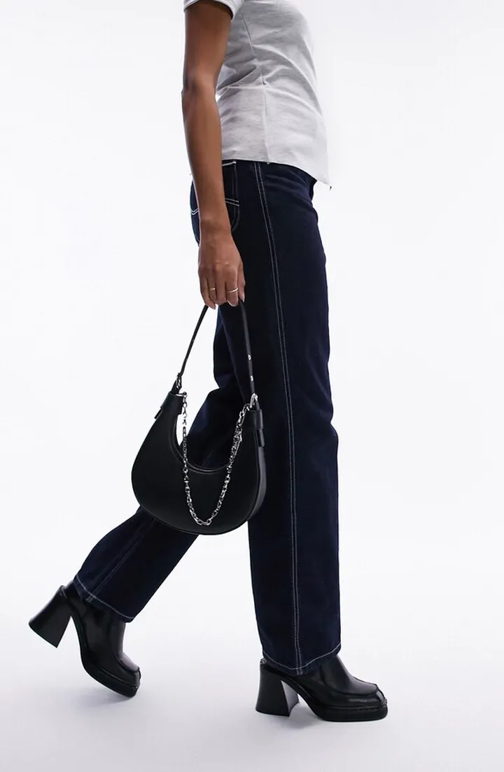 Curved Chain Shoulder Bag