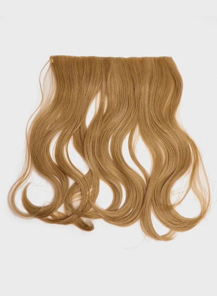 Thick 14" 1 Piece Blow Dry Wavy Clip In Hair Extensions -613/16 California Blonde