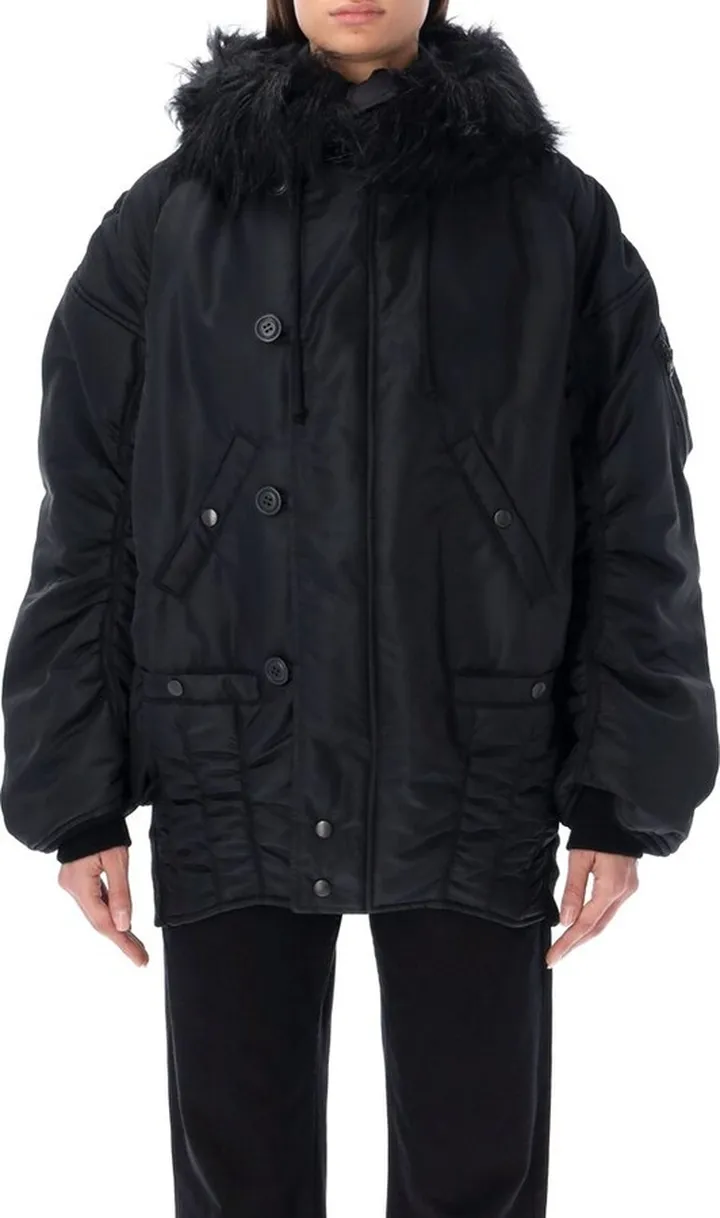 Junya Watanabe Zipped Eco Fur Hood Jacket