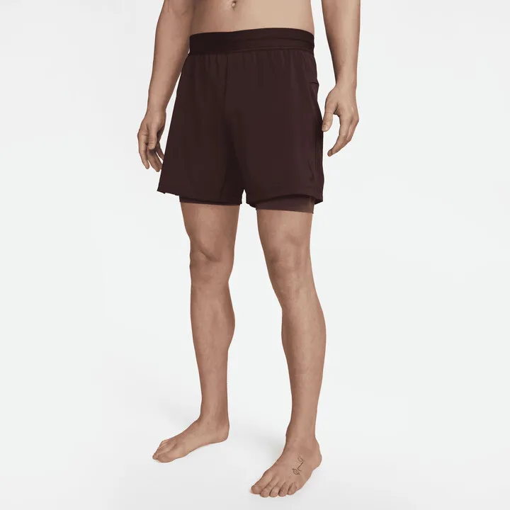 Men's Nike Yoga 2-in-1 Shorts in Red