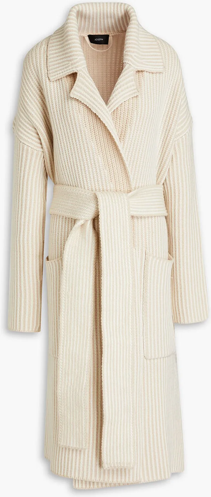 Striped merino wool-blend cardigan