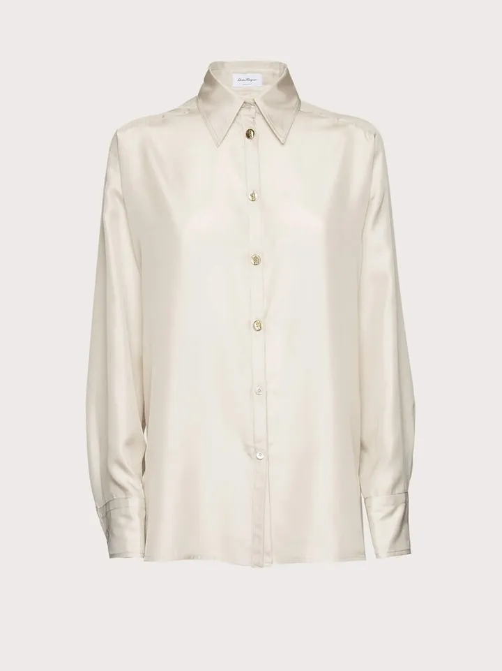 Ferragamo Women Technical silk shirt White