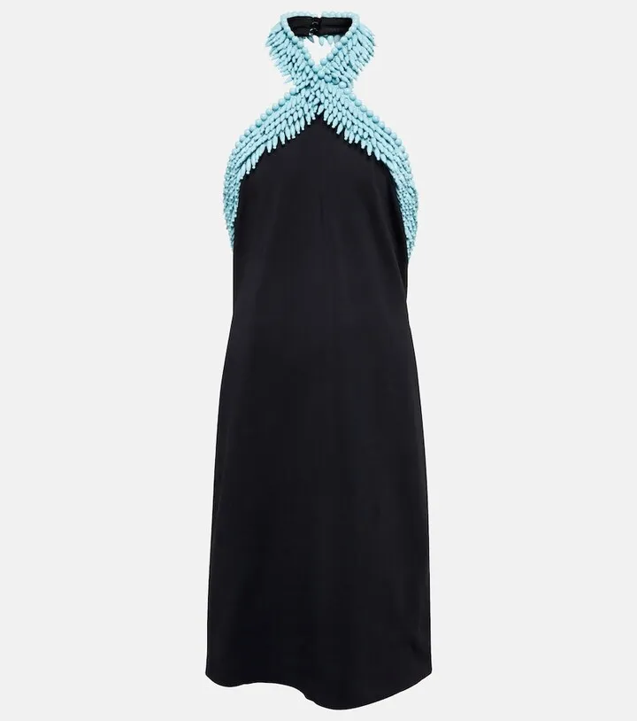 Beaded halterneck minidress