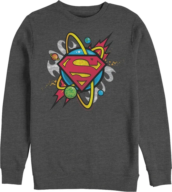 Men's Superman Logo Solar System Sweatshirt - Charcoal Heather - X Large