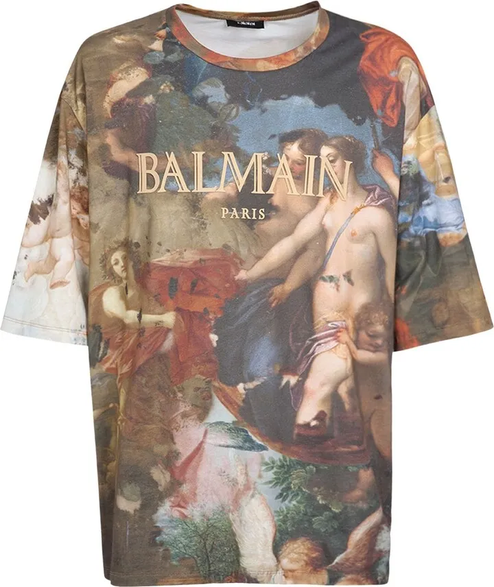 Oversize pastel printed jersey t-shirt