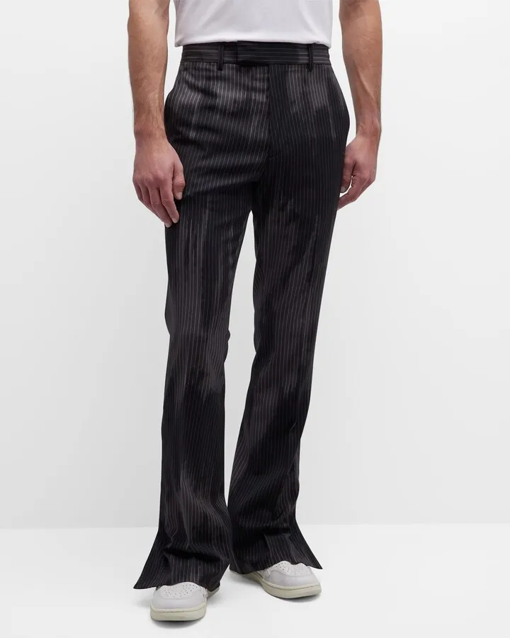 Men's Sun-Faded Pinstripe Flare Pants