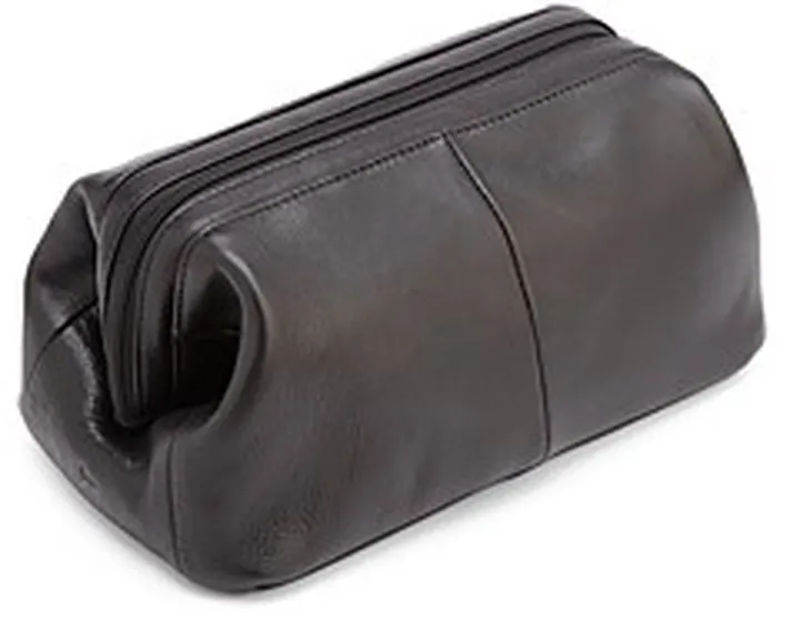 Royce New York Classic Leather Toiletry Bag