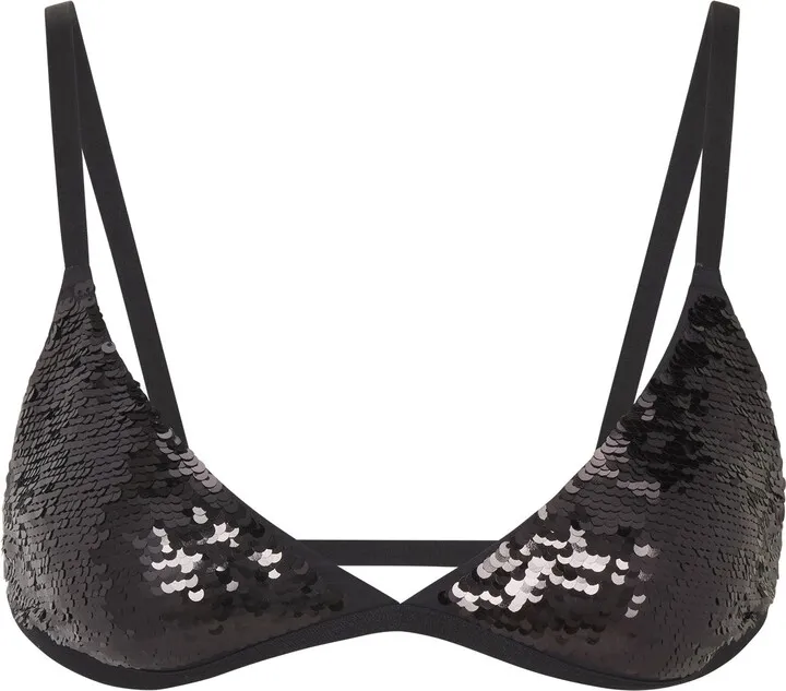 Sequin Triangle Bralette | Onyx