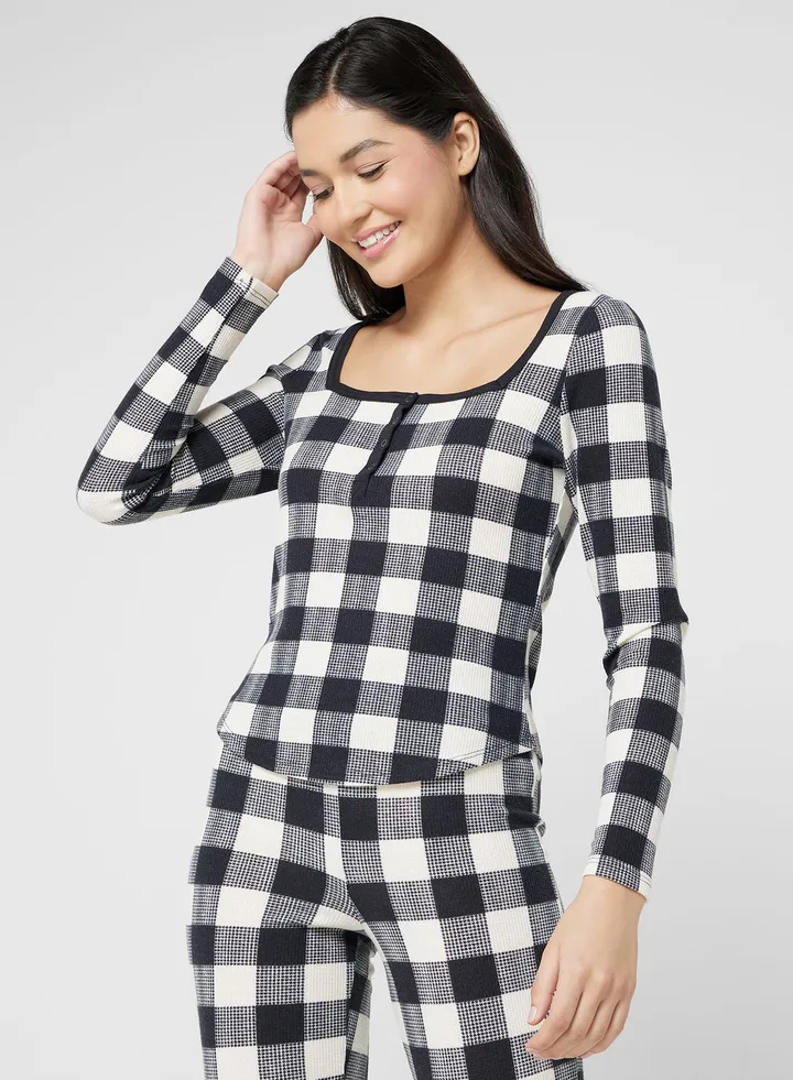 Checkered Pyjama Top