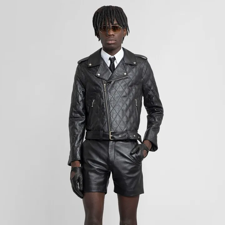 Ernest W. Baker Man Black Leather Jackets