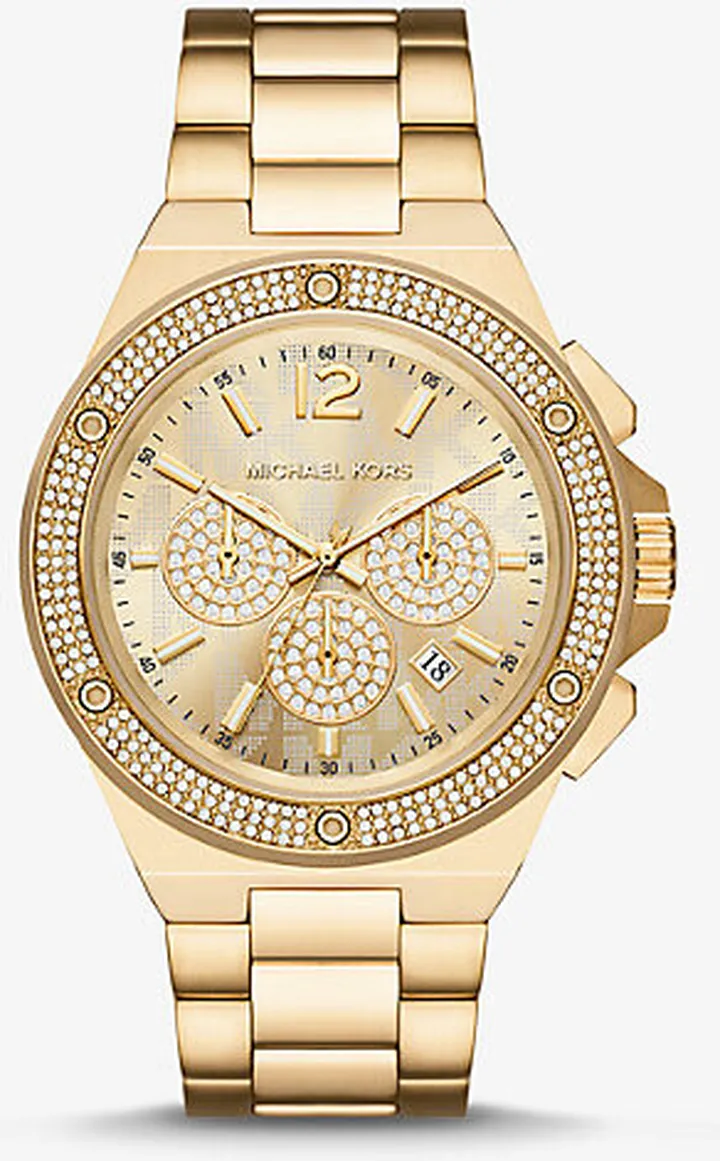 Oversized Lennox Pavé Gold-Tone Watch
