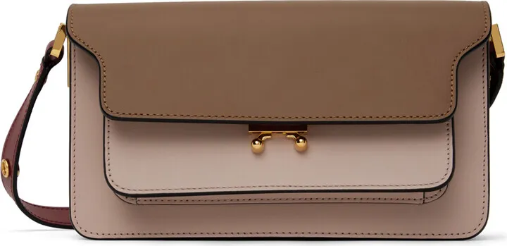 Marni Pink & Brown East West Trunk Bag