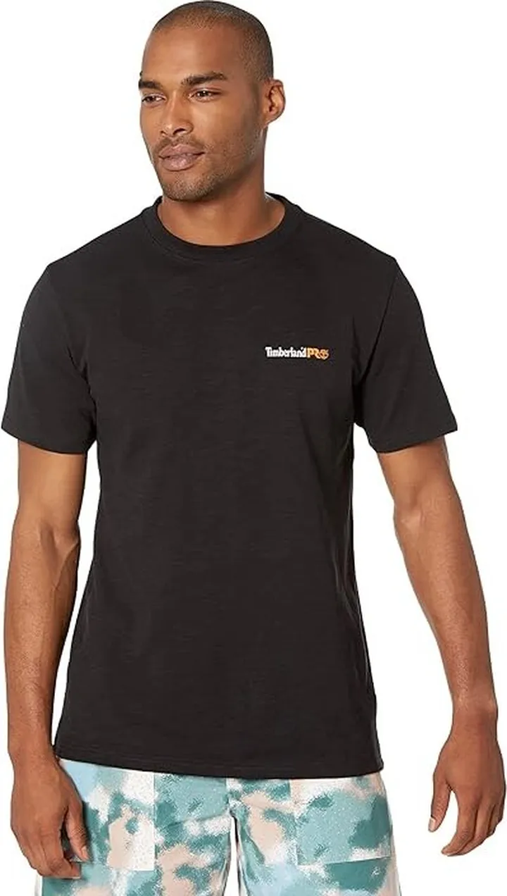 Timberland PRO Base Plate Heavyweight Northern Lights Graphic Short Sleeve T-Shirt (Black) Men's Clothing