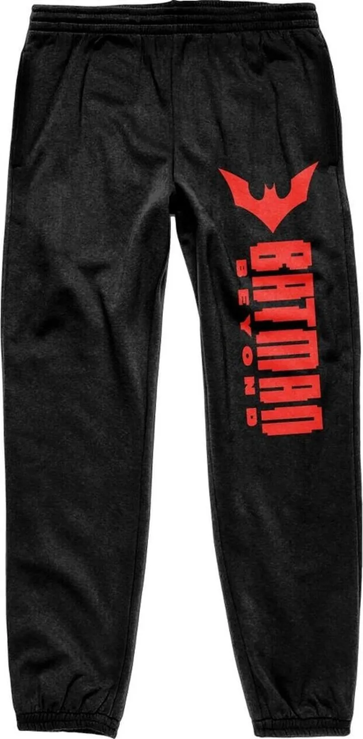 Batman Beyond Red Title Men’s Black Graphic Sleep Pajama Pants-M