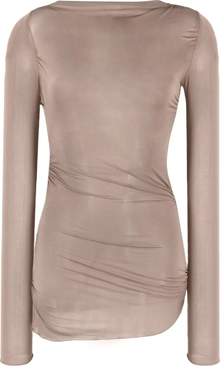 Ruched Long-Sleeve Top