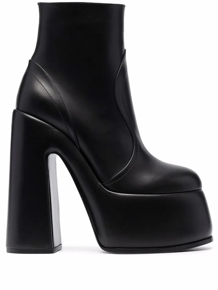 Platform Leather Ankle Boots