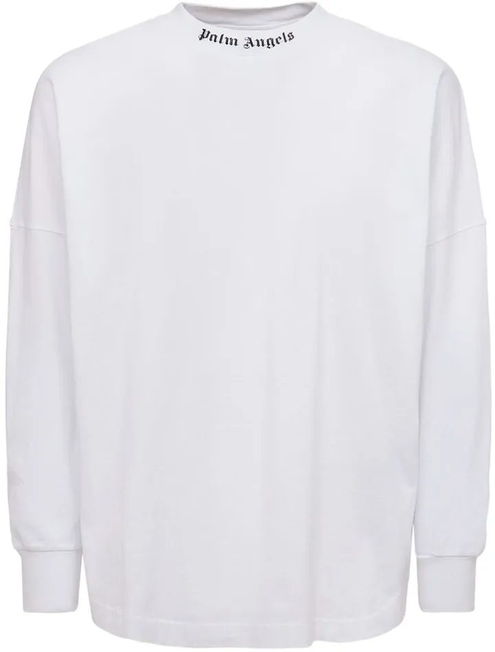 Logo print over cotton t-shirt