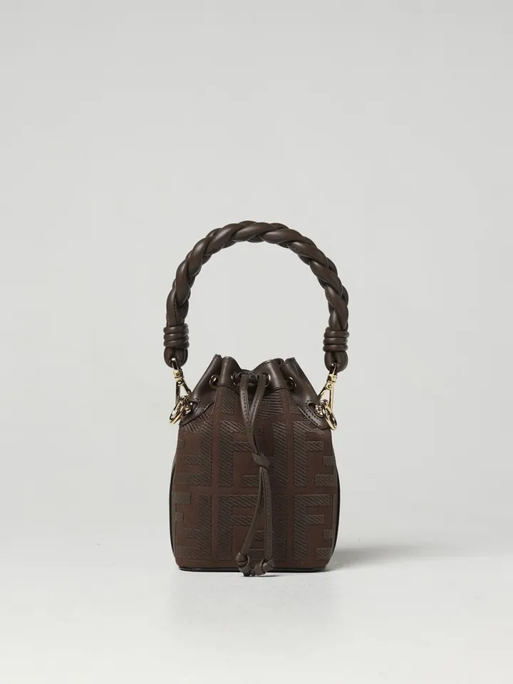 Fendi Mon Tresor bag in canvas with jacquard FF and leather