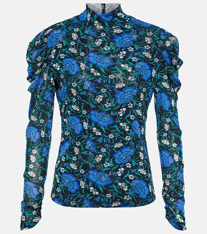 Remy floral turtleneck jersey top