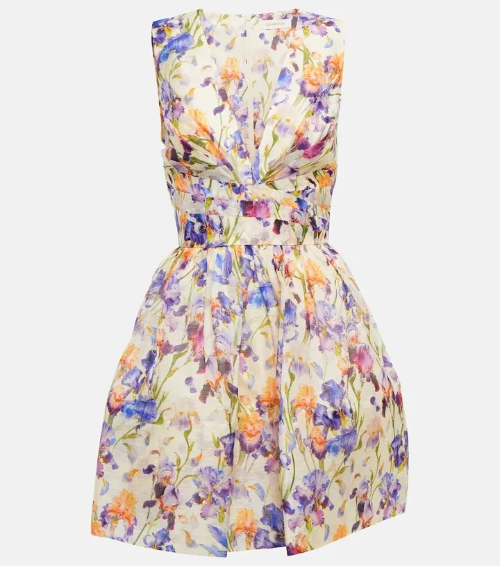 Tama floral linen and silk minidress