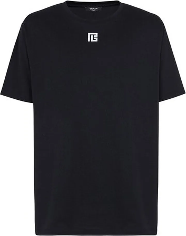 Eco-responsible cotton T-shirt with reflective Balmain maxi logo print
