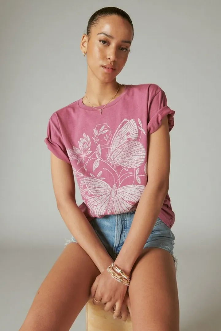 Butterfly Garden Boyfriend Tee
