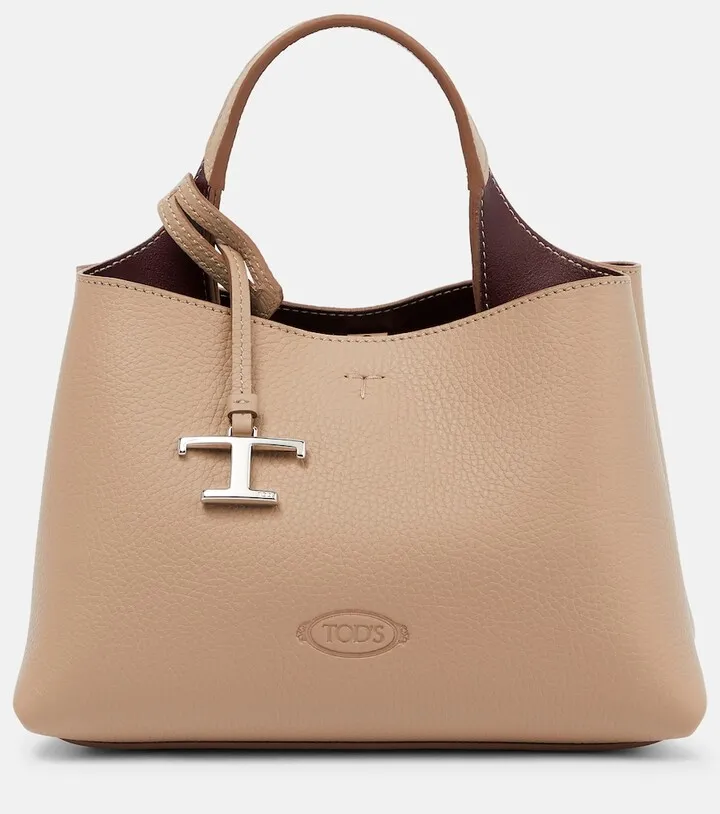 Micro leather tote bag