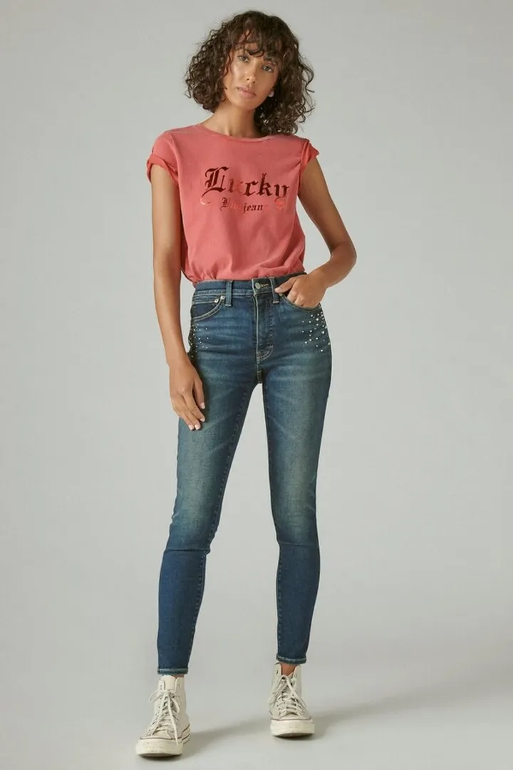 Studded High Rise Bridgette Skinny