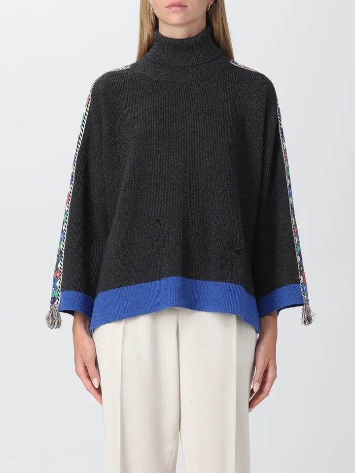 Etro wool and cashmere knit cape