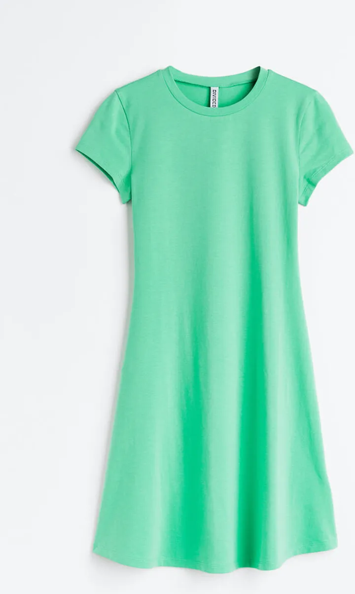 Jersey Dress with Flared Skirt
