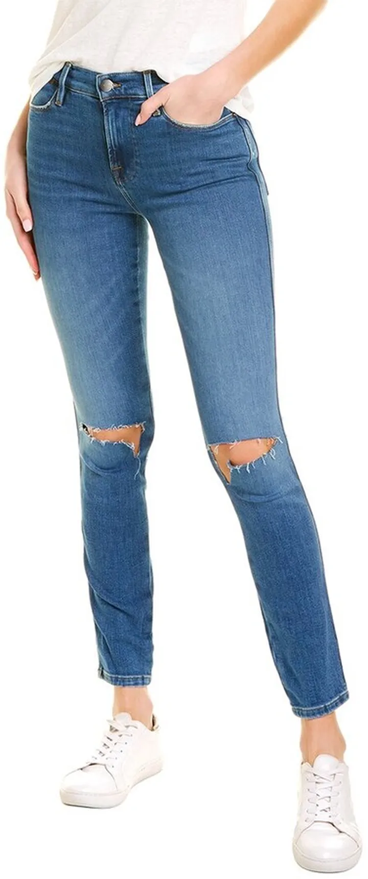 FRAME Denim Le High Wine Ridge Rips Skinny Jean