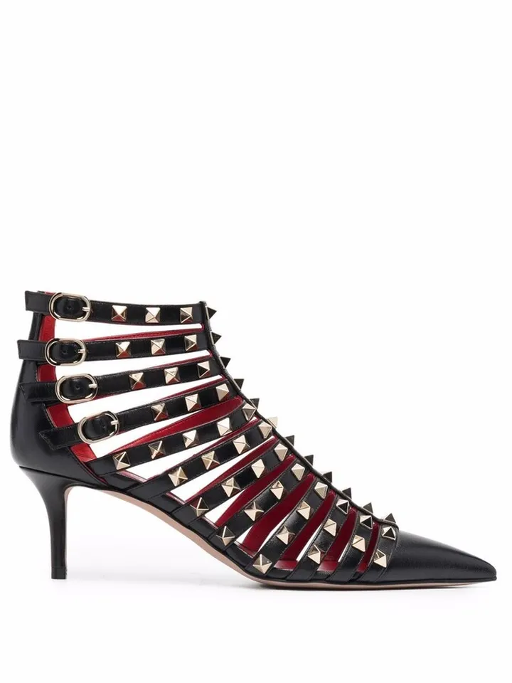 VALENTINO GARAVANI- Rokcstud Alcove Leather Pumps