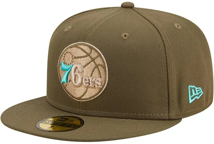 Men's New Era Olive Philadelphia 76ers Army 59FIFTY Fitted Hat