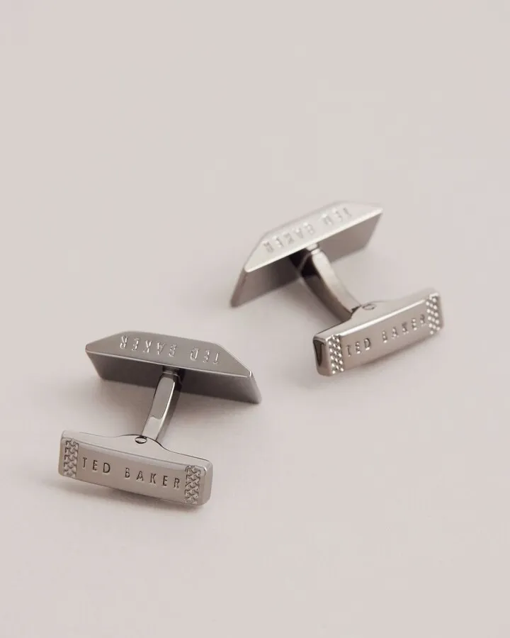 Geometric Cufflinks in Gunmetal Color