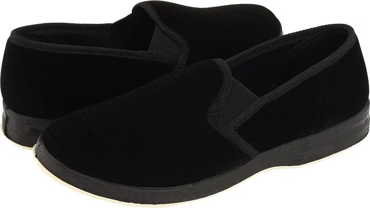 Foamtreads Regal (Black Microfiber) Men's Slippers