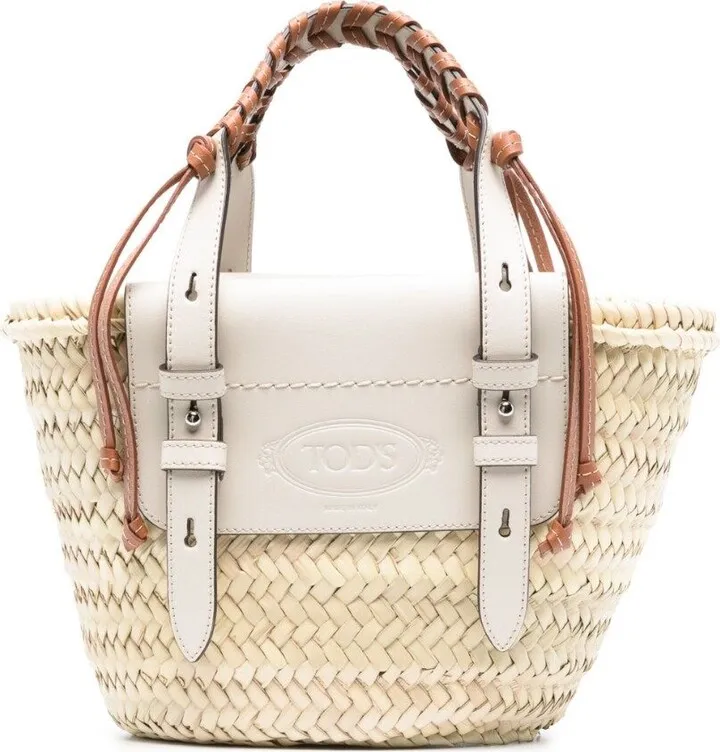 Neutral Small Raffia Tote Bag