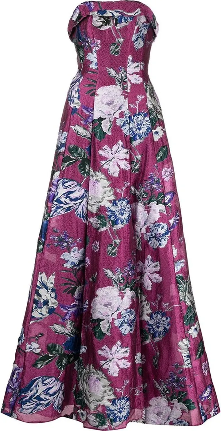 Floral Fil-Coupé Gown