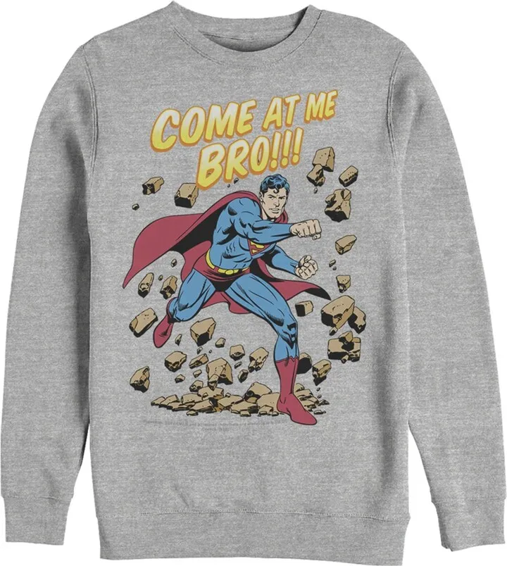Men's Superman Come At Me Bro Sweatshirt - Athletic Heather - Medium