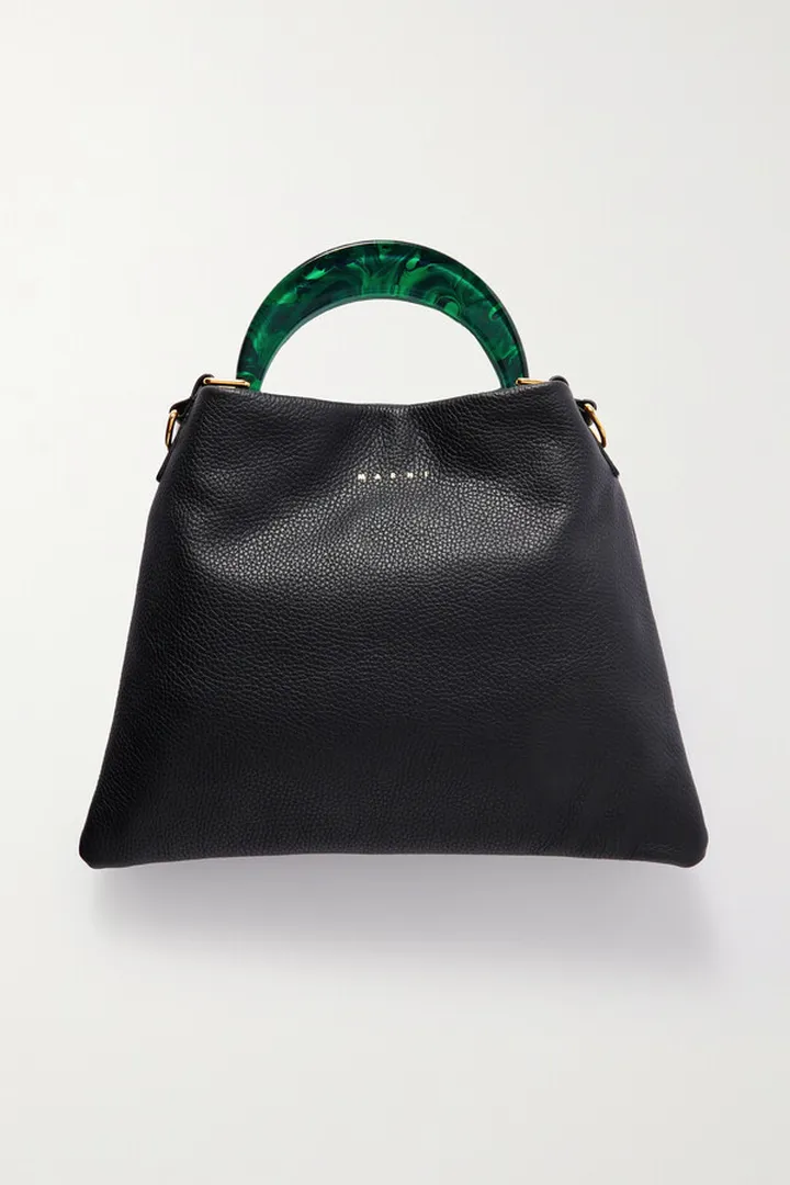 Marni - Venice Small Textured-leather Tote - Black