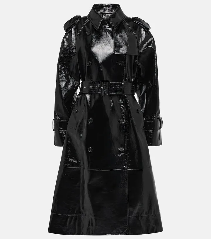 Selly patent leather trench coat