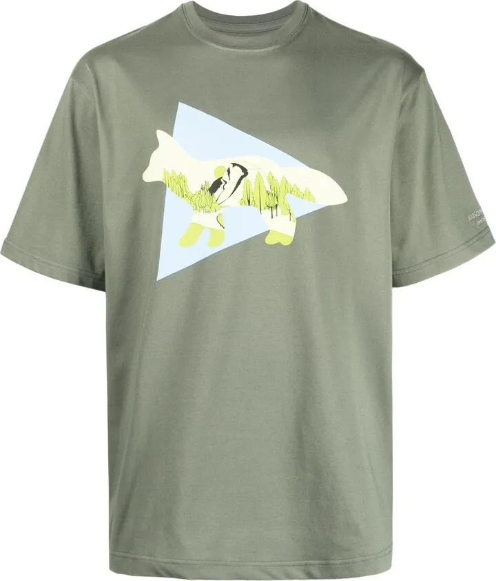 X Maison Kitsuné Green Triangle T-Shirt