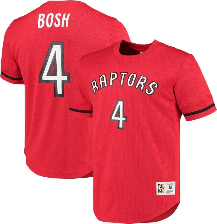 Men's Mitchell & Ness Chris Bosh Red Toronto Raptors 2003 Mesh Name and Number T-shirt
