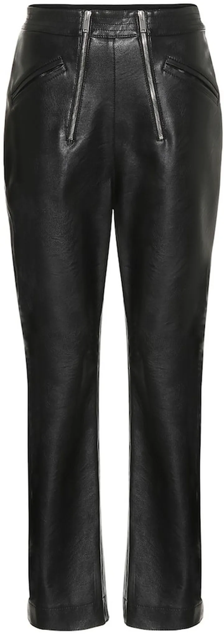 High-rise faux leather pants