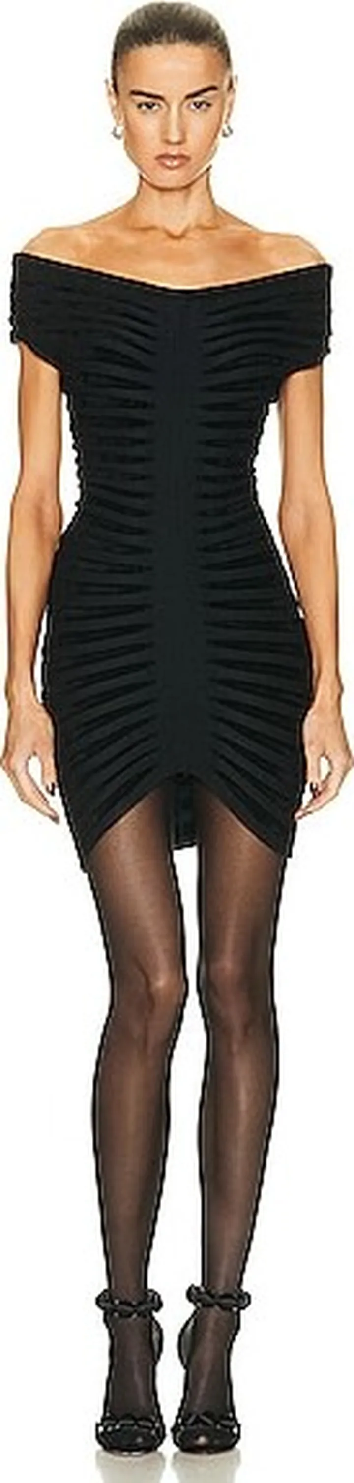 ALAÏA 3d Velvet Dress in Black
